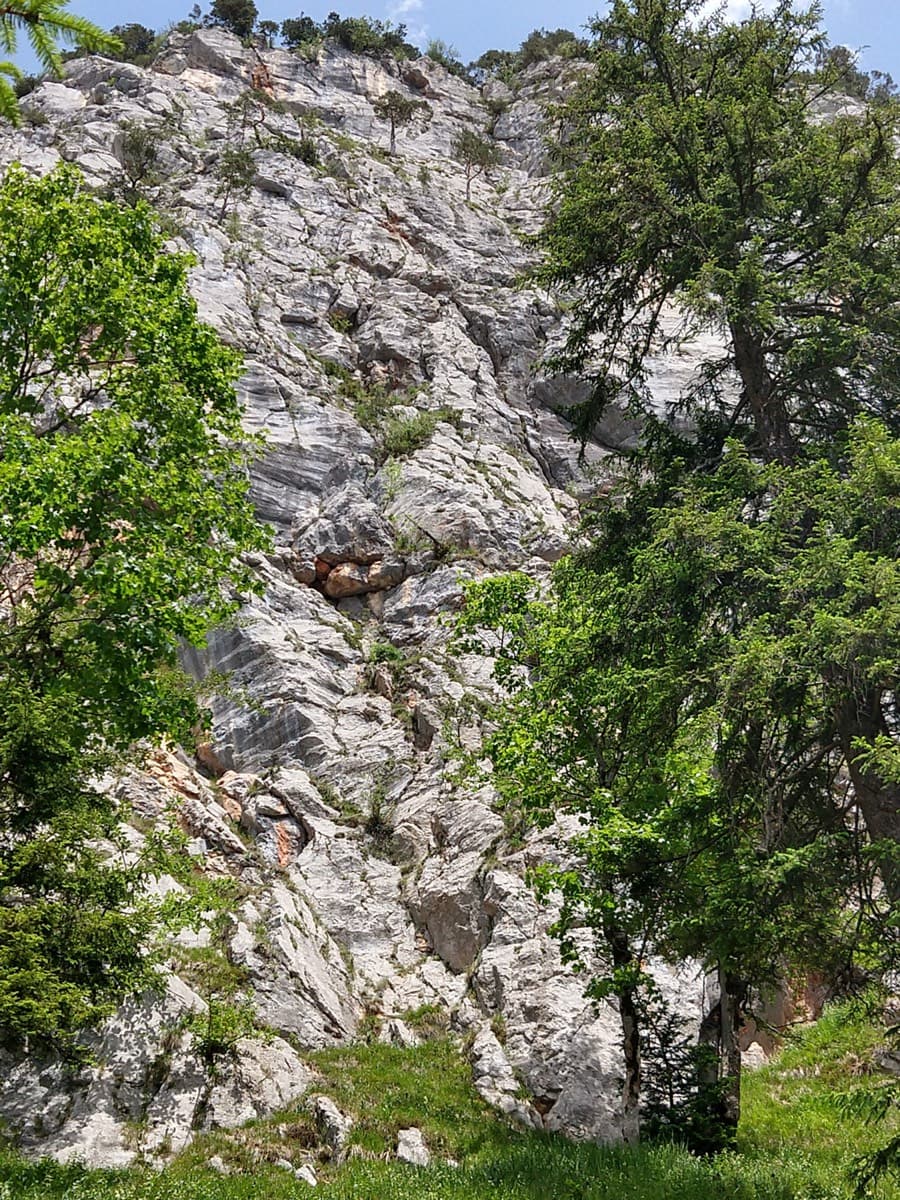 The Rabensteinhorn wall climbed by Die Schönheitskönigin von Schneizlreuth, seen from its foot