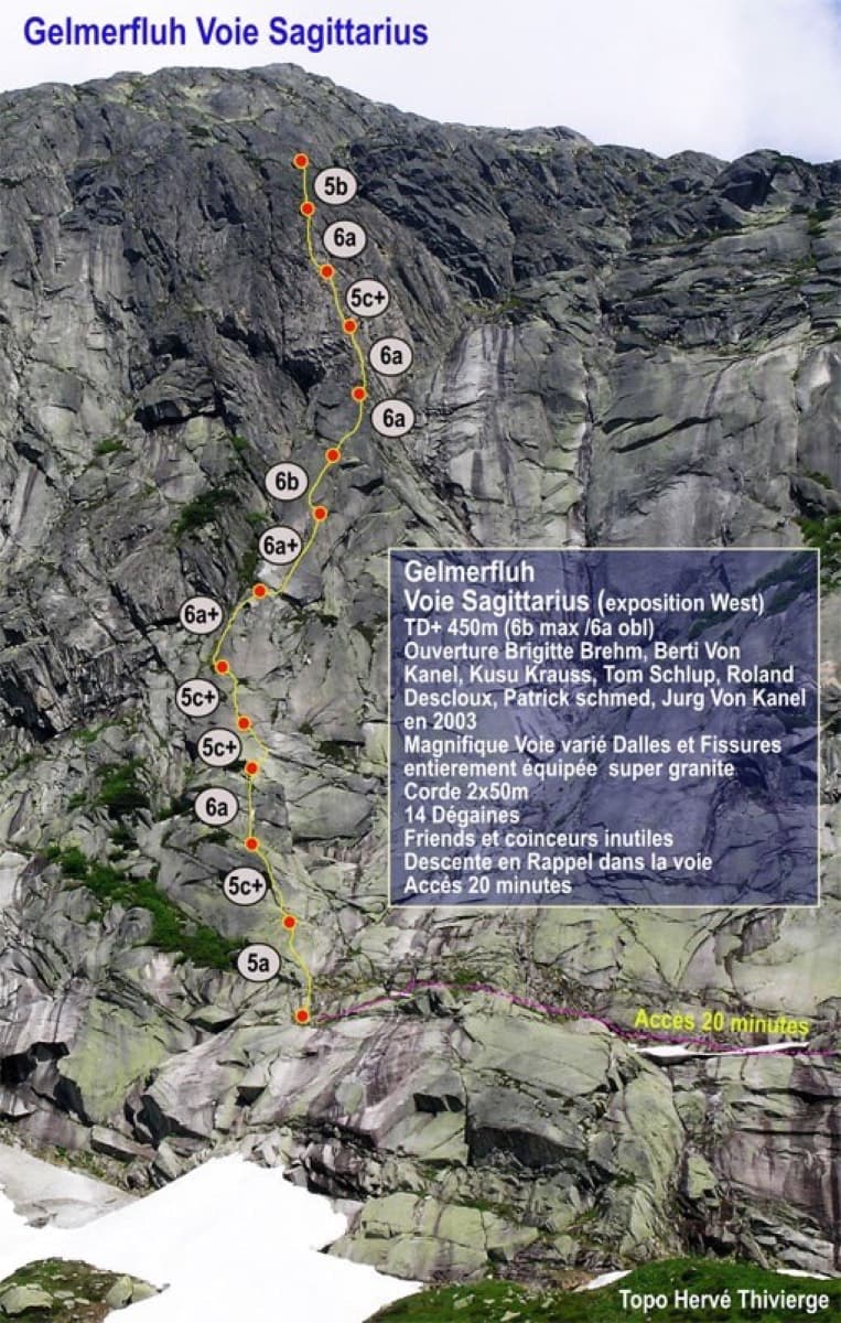 Photo-topo of Sagittarius on the Gelmerfluh, Grimsel
